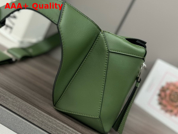 Loewe Small Puzzle Bumbag in Green Classic Calfskin Replica