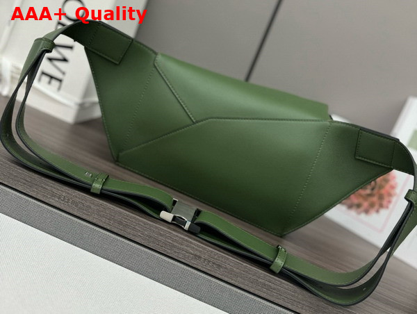 Loewe Small Puzzle Bumbag in Green Classic Calfskin Replica