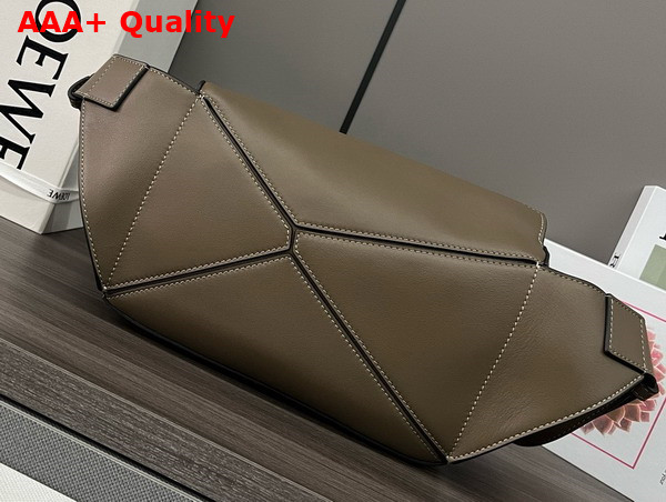 Loewe Small Puzzle Bumbag in Khaki Classic Calfskin Replica
