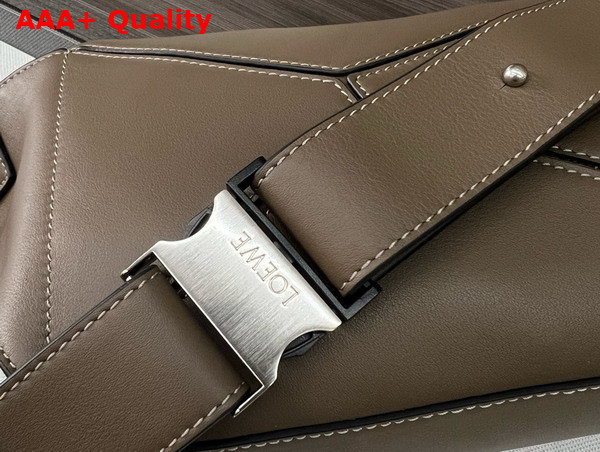 Loewe Small Puzzle Bumbag in Khaki Classic Calfskin Replica