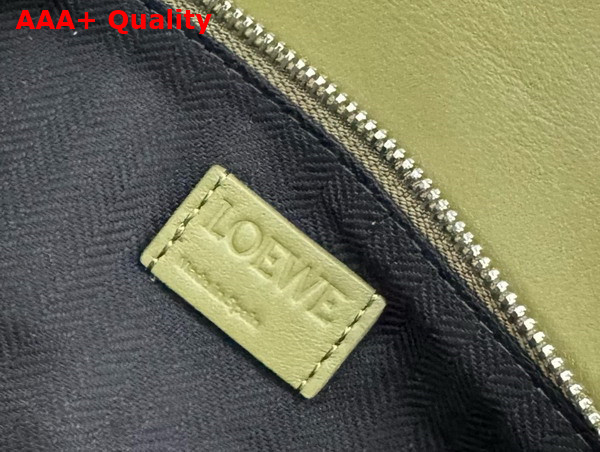 Loewe Small Puzzle Bumbag in Olive Classic Calfskin Replica