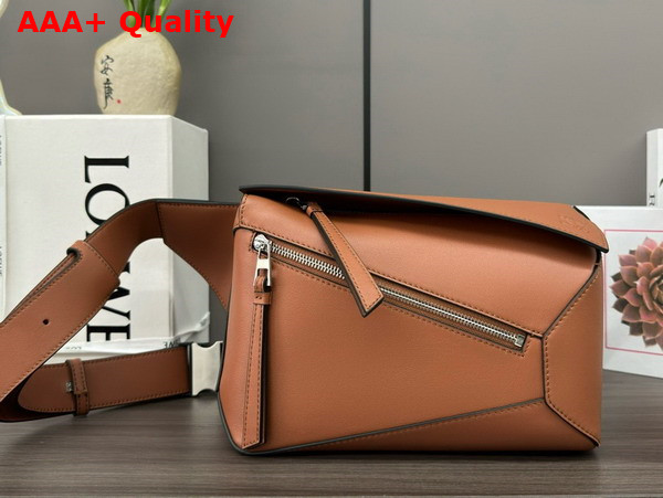 Loewe Small Puzzle Bumbag in Tan Classic Calfskin Replica