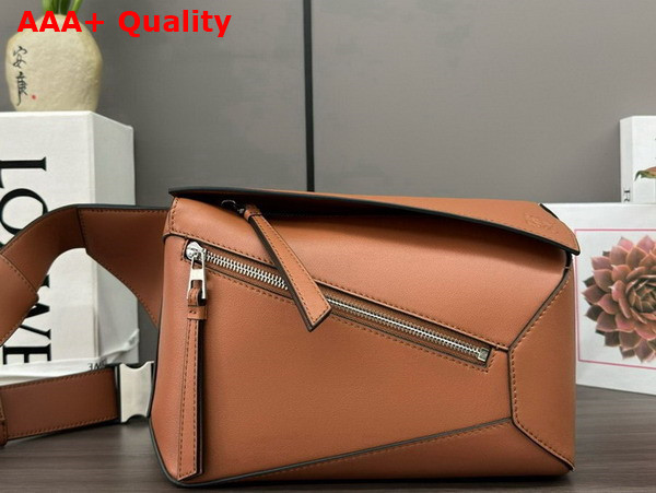Loewe Small Puzzle Bumbag in Tan Classic Calfskin Replica