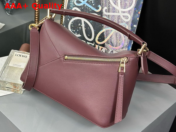 Loewe Small Puzzle Edge Bag in Burgundy Classic Calfskin Replica