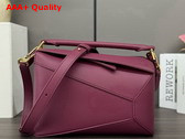 Loewe Small Puzzle Edge Bag in Classic Calfskin Burgundy Replica