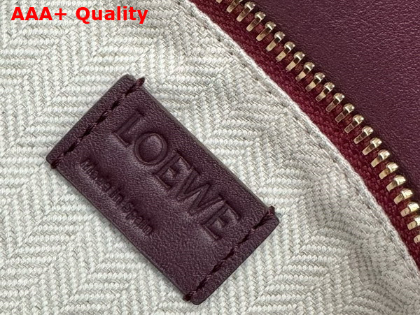Loewe Small Puzzle Edge Bag in Classic Calfskin Dark Burgundy Replica