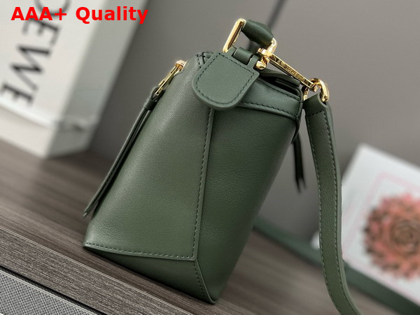 Loewe Small Puzzle Edge Bag in Classic Calfskin Dark Green Replica