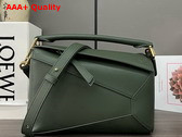 Loewe Small Puzzle Edge Bag in Classic Calfskin Dark Green Replica
