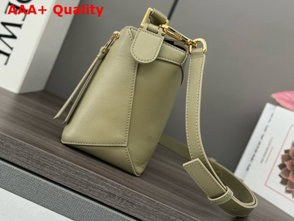 Loewe Small Puzzle Edge Bag in Classic Calfskin Eucalyptus Green Replica