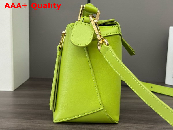 Loewe Small Puzzle Edge Bag in Classic Calfskin Neon Green Replica