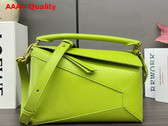 Loewe Small Puzzle Edge Bag in Classic Calfskin Neon Green Replica