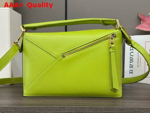 Loewe Small Puzzle Edge Bag in Classic Calfskin Neon Green Replica