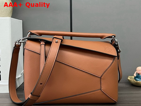 Loewe Small Puzzle Edge Bag in Classic Calfskin Tan Replica