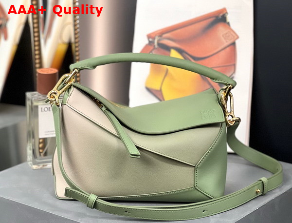 Loewe Small Puzzle Edge Bag in Degrade Nappa Calfskin Light Green Replica