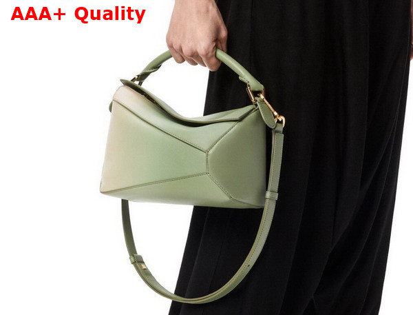 Loewe Small Puzzle Edge Bag in Degrade Nappa Calfskin Light Green Replica