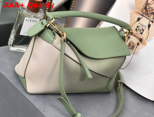 Loewe Small Puzzle Edge Bag in Degrade Nappa Calfskin Light Green Replica