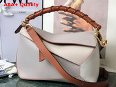 Loewe Small Puzzle Edge Bag in Nappa Calfskin Ghost Soft White Replica