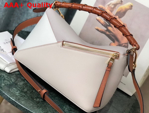 Loewe Small Puzzle Edge Bag in Nappa Calfskin Ghost Soft White Replica