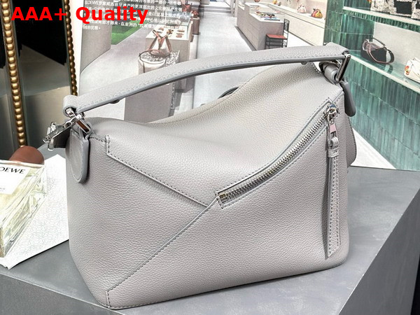 Loewe Small Puzzle Edge Bag in Pearl Grey Soft Grained Calfskin Replica