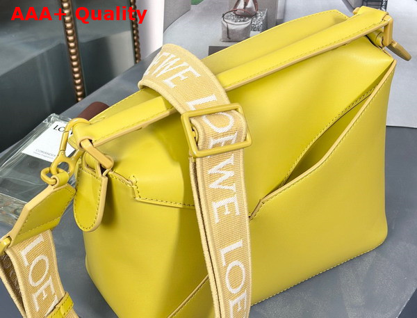 Loewe Small Puzzle Edge Bag in Satin Calfskin Pale Yellow Glaze Replica