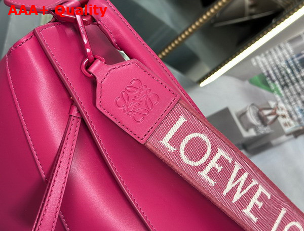 Loewe Small Puzzle Edge Bag in Satin Calfskin Ruby Red Glaze Replica