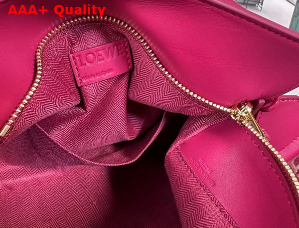 Loewe Small Puzzle Edge Bag in Satin Calfskin Ruby Red Glaze Replica