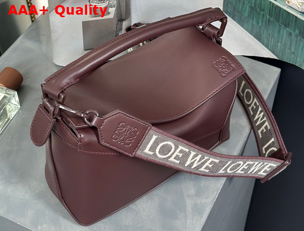 Loewe Small Puzzle Edge Bag in Satin Calfskin Sang De Boeuf Glaze Replica