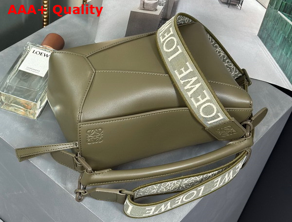 Loewe Small Puzzle Edge Bag in Satin Calfskin Tea Dust Glaze Replica