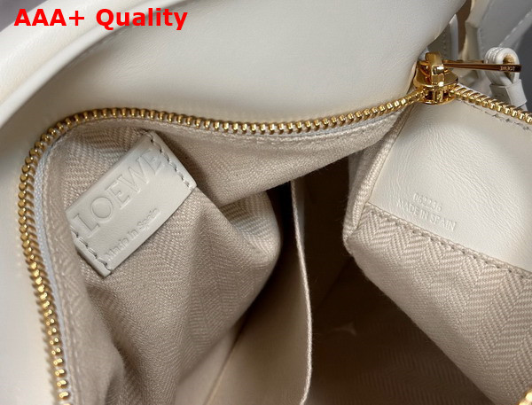 Loewe Small Puzzle Edge Bag in Satin Calfskin White Glaze Replica