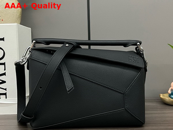 Loewe Small Puzzle Edge Bag in Soft Grained Calfskin Black Replica