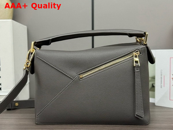 Loewe Small Puzzle Edge Bag in Soft Grained Calfskin Dark Grey Replica