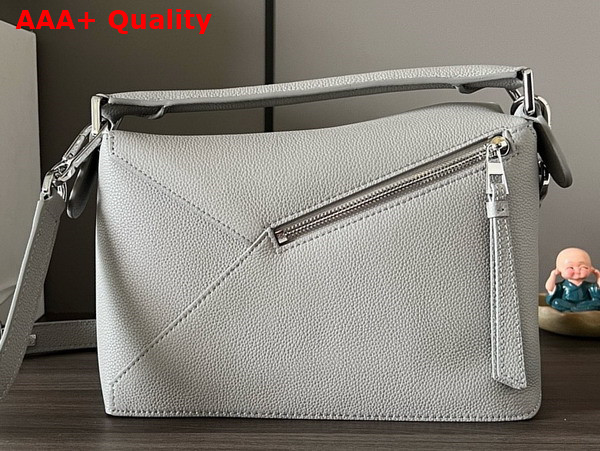 Loewe Small Puzzle Edge Bag in Soft Grained Calfskin Pearl Grey Replica
