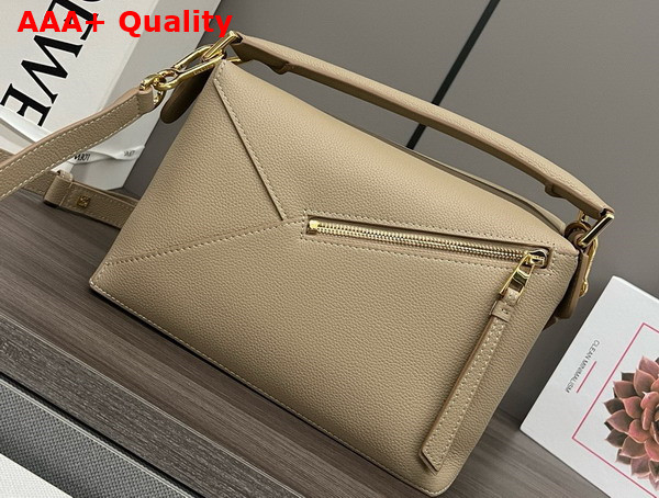 Loewe Small Puzzle Edge Bag in Soft Grained Calfskin Sand Replica