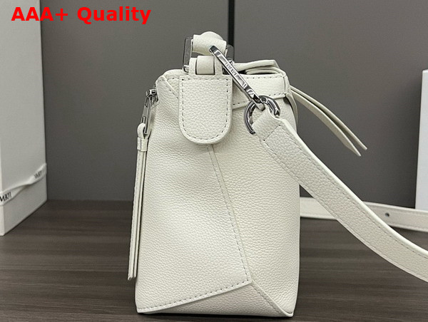 Loewe Small Puzzle Edge Bag in Soft Grained Calfskin Soft White Replica
