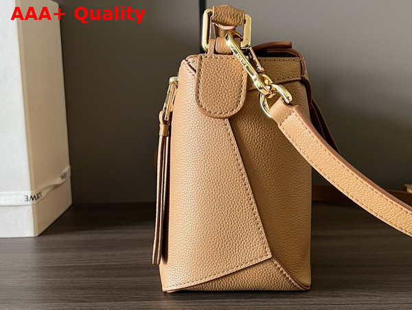 Loewe Small Puzzle Edge Bag in Soft Grained Calfskin Toffee Replica