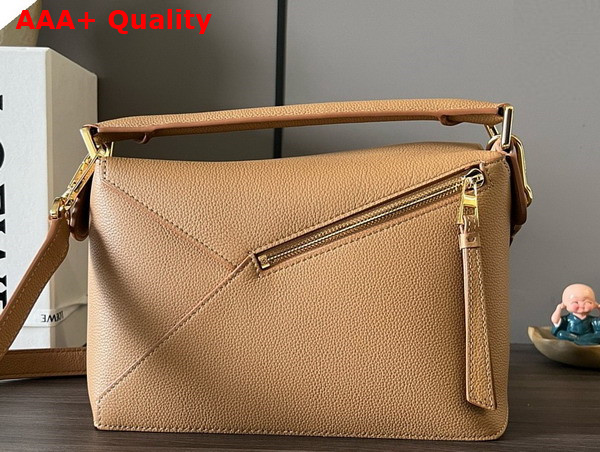 Loewe Small Puzzle Edge Bag in Soft Grained Calfskin Toffee Replica