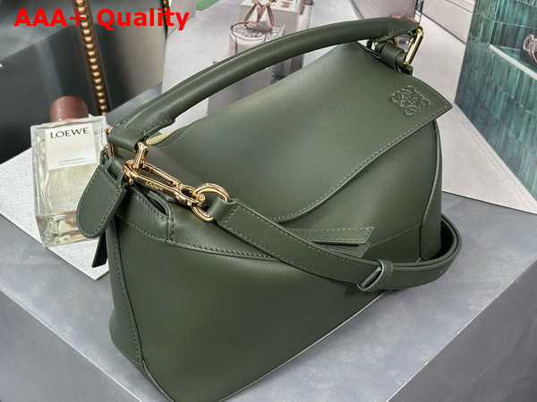 Loewe Small Puzzle Edge Bag in Vintage Khaki Classic Calfskin Replica