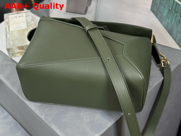 Loewe Small Puzzle Edge Bag in Vintage Khaki Classic Calfskin Replica