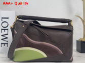 Loewe Small Puzzle Edge Landscape Bag in Chocolate Nappa Calfskin Replica