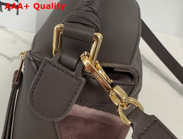 Loewe Small Puzzle Edge Landscape Bag in Chocolate Nappa Calfskin Replica