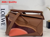 Loewe Small Puzzle Edge Landscape Bag in Pecan Nappa Calfskin Replica