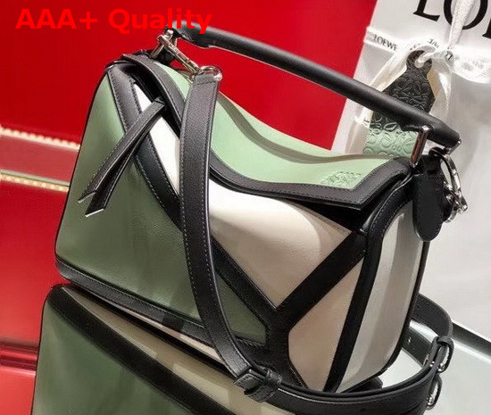 Loewe Small Puzzle Graphic Bag in Classic Calfskin Pale Green Kaolin Replica