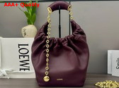 Loewe Small Squeeze Bag in Dark Burgundy Nappa Lambskin Replica