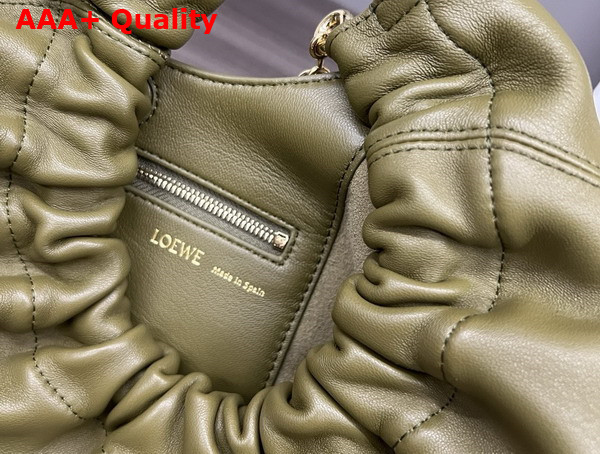 Loewe Small Squeeze Bag in Olive Nappa Lambskin Replica