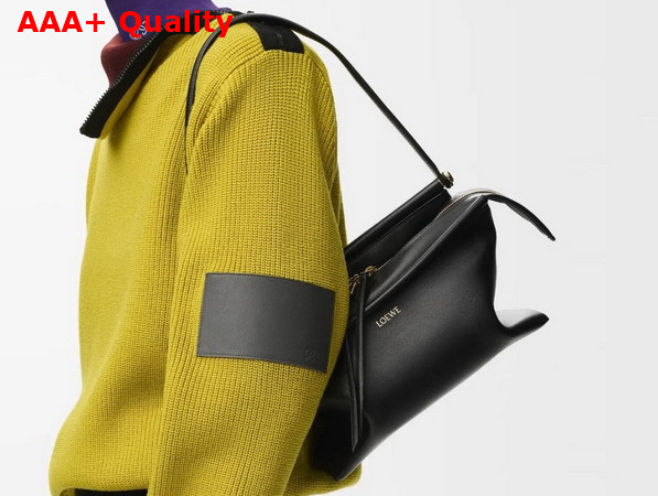 Loewe Small Whisker Bag in Glazed Calfskin Black Replica