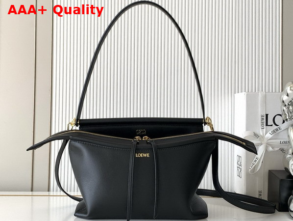 Loewe Small Whisker Bag in Glazed Calfskin Black Replica