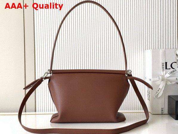 Loewe Small Whisker Bag in Glazed Calfskin Cognac Replica