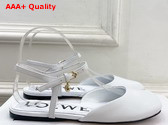 Loewe Toy Ankle Strap Ballerina in Anthurium White Lambskin Replica