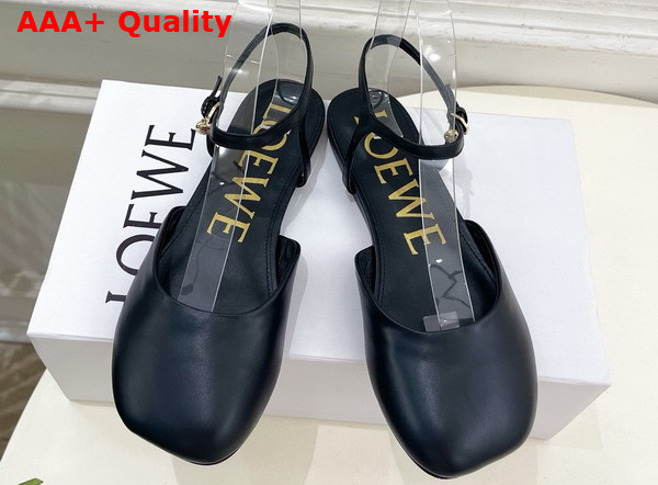Loewe Toy Ankle Strap Ballerina in Black Lambskin Replica