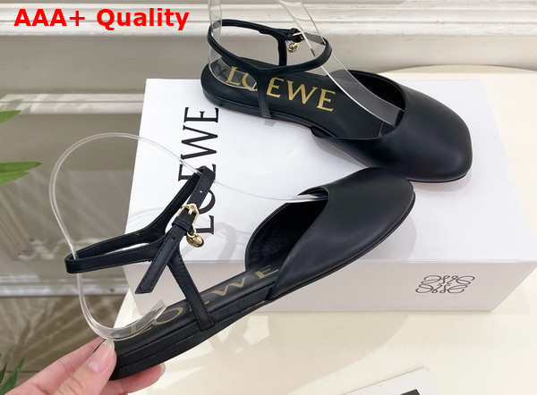 Loewe Toy Ankle Strap Ballerina in Black Lambskin Replica